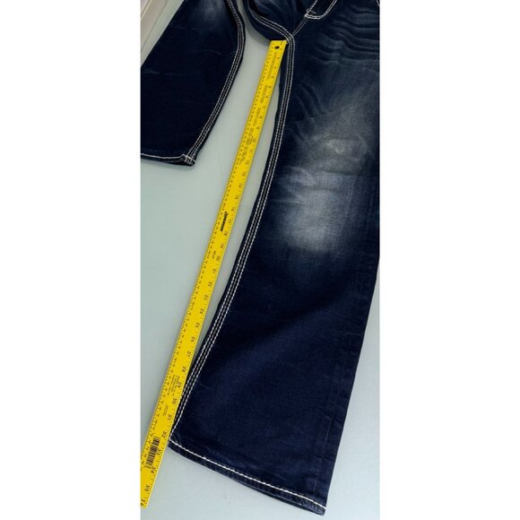 Rock Revival Jacklyn Boot Jeans Women's 32 Embellished Pockets Thick Stitch Y2K - Picture 7 of 12